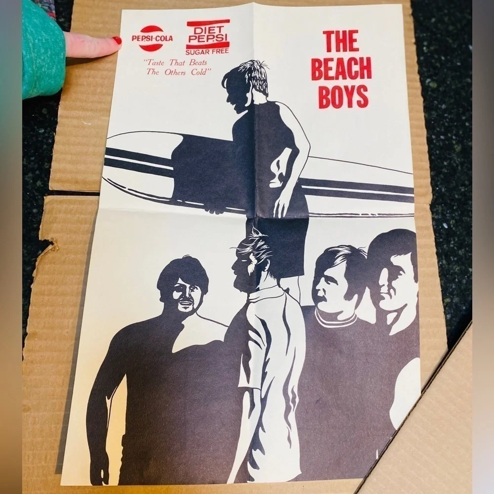 1969 The Beach Boys Concert Poster Authentic Manhattan College NY Silhouette Art - Picture 2 of 6